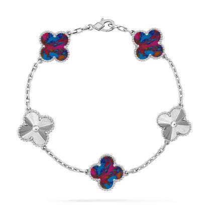 [Stellar Jewelry]CLOVER 5 MOTIF COLOR GEMSTONES BRACELET COLLECTION