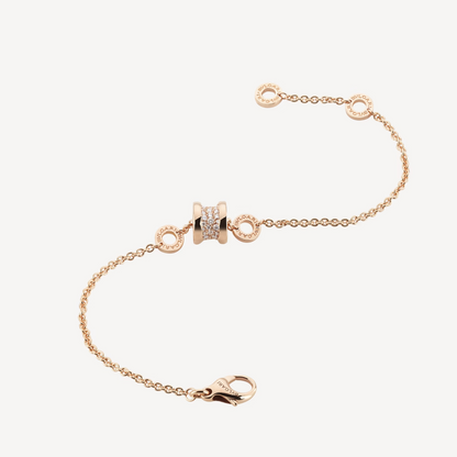 [Stellar Jewelry]ZERO 1 SOFT PINK GOLD WITH PAVED DIAMONDS ON THE SPIRAL BRACELET