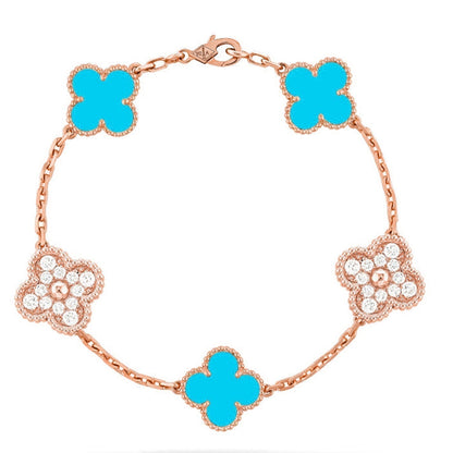 [Stellar Jewelry] CLOVER 5 MOTIF TURQUOISE BRACELET COLLECTION