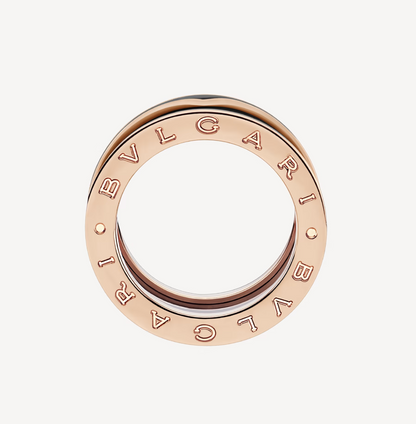 [Stellar Jewelry]ZERO 1 TWO-BAND WITH MATTE BLACK CERAMIC PINK GOLD RING