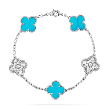 [Stellar Jewelry] CLOVER 5 MOTIF TURQUOISE BRACELET COLLECTION