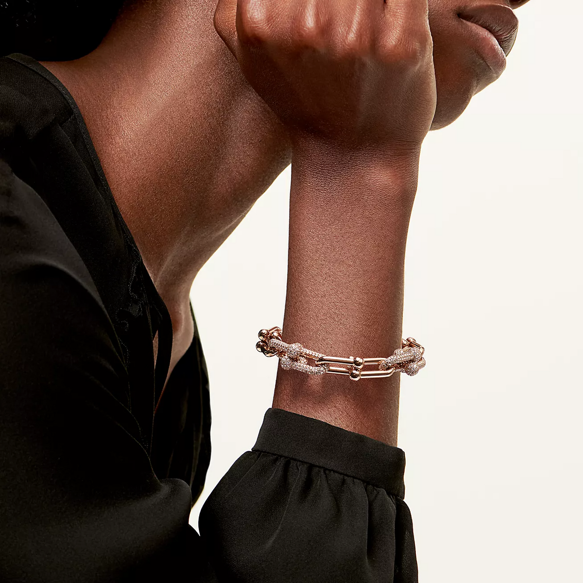 [Stellar jewels]HARDWEAR LARGE LINK PINK GOLD PAVED DIAMOND BRACELET