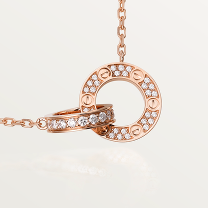 [Stellar Jewelry]LOVE  FULL DIAMOND PENDANT NECKLACE