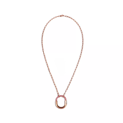 [Stellar jewels]LOCK MEDIUM PENDANT PINK DIAMOND PINK GOLD NECKLACE