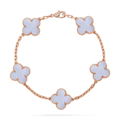 [Stellar Jewelry] CLOVER 5 MOTIF PURPLE CHALCEDONY BRACELET COLLECTION