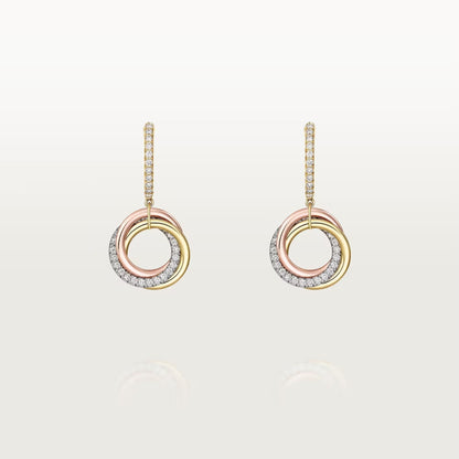 [Stellar Jewelry]TRINITY HALF DIAMOND  EARRINGS