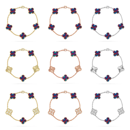 [Stellar Jewelry]CLOVER 5 MOTIF COLOR GEMSTONES BRACELET COLLECTION