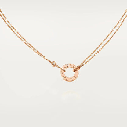 [Stellar Jewelry]LOVE NECKLACE 16MM 2 DIAMONDS