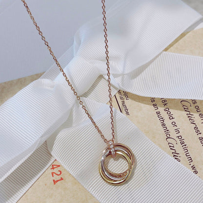 [Stellar Jewelry]TRINITY NECKLACE GOLD  DIAMONDS