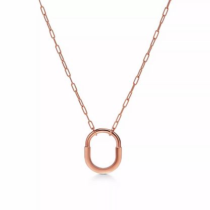 [Stellar jewels]LOCK MEDIUM PENDANT PINK DIAMOND PINK GOLD NECKLACE