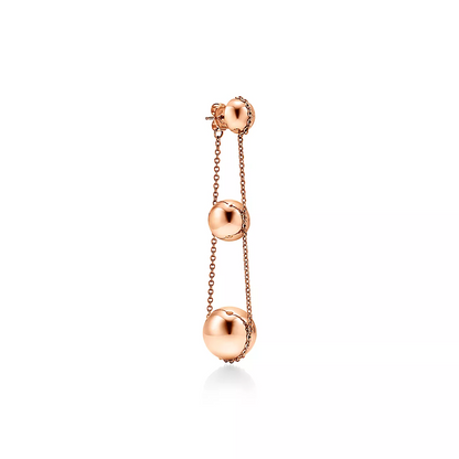 [Stellar jewels]TRIPLE DROP PINK GOLD EARRINGS