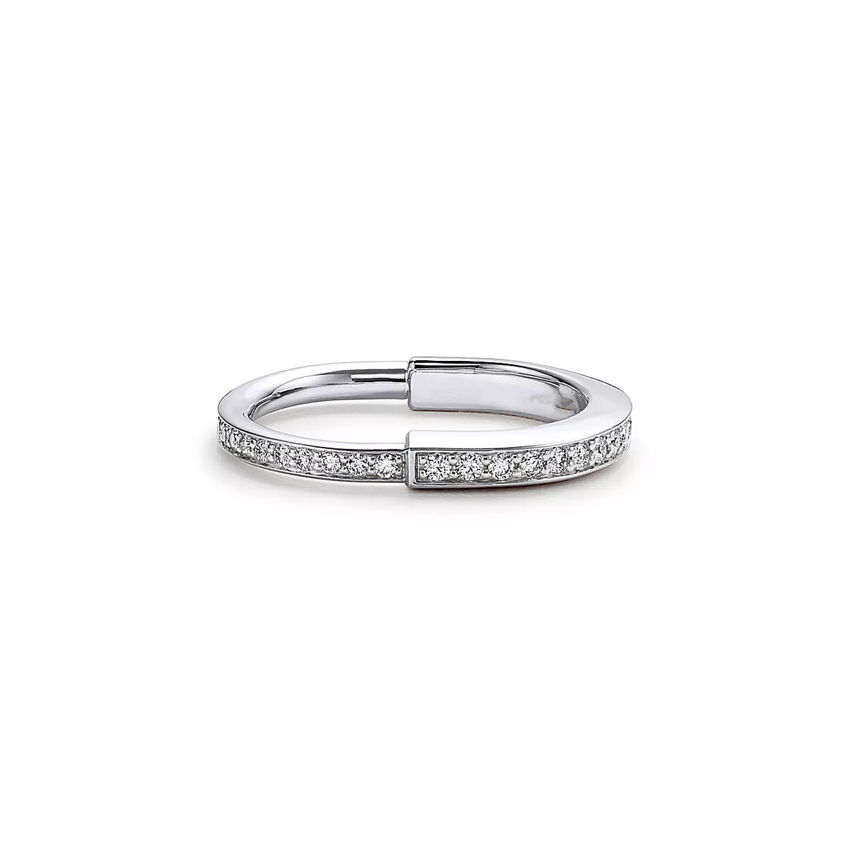 [Stellar jewels]LOCK RING SILVER DIAMOND PAVED