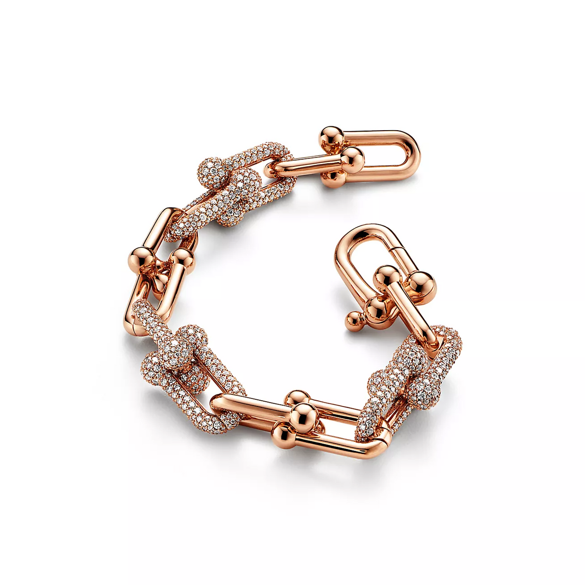 [Stellar jewels]HARDWEAR LARGE LINK PINK GOLD PAVED DIAMOND BRACELET