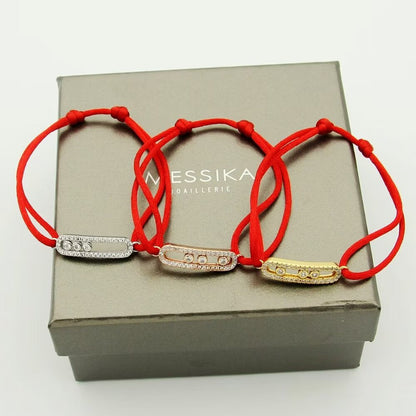 [Stellar Jewelry]Care(Medium-3.5mm) pink cord pavé bracelet