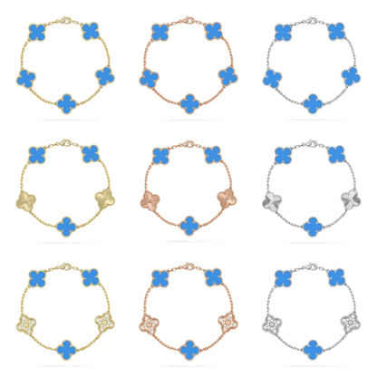 [Stellar Jewelry] CLOVER 5 MOTIF BLUE AGATE BRACELET COLLECTION