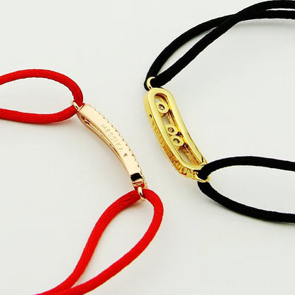 [Stellar Jewelry]Care(Medium-3.5mm) pink cord pavé bracelet