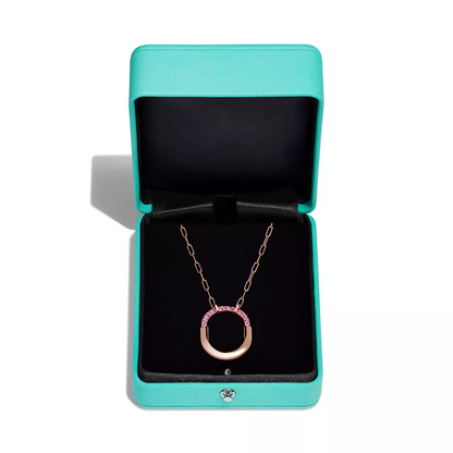 [Stellar jewels]LOCK MEDIUM PENDANT PINK DIAMOND PINK GOLD NECKLACE