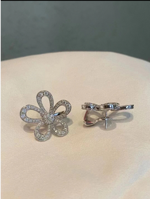 [Stellar Jewelry]Flowerlace Diamond Pavé Earrings