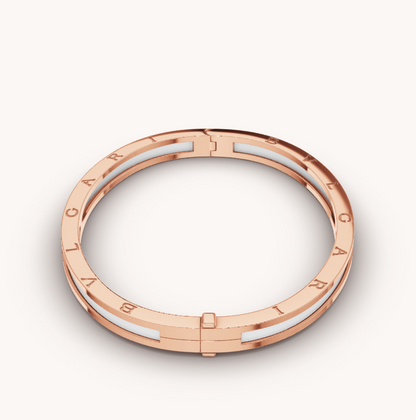[Stellar Jewelry]ZERO 1 PINK GOLD WITH WHITE CERAMIC BRACELET
