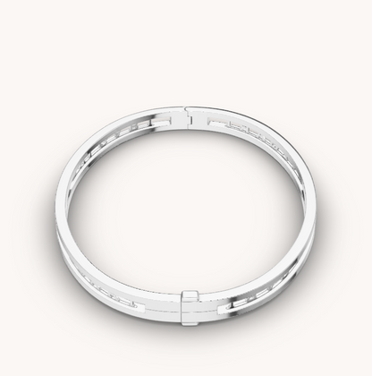 [Stellar Jewelry]ZERO 1 SPIRAL LOGO SILVER BRACELET