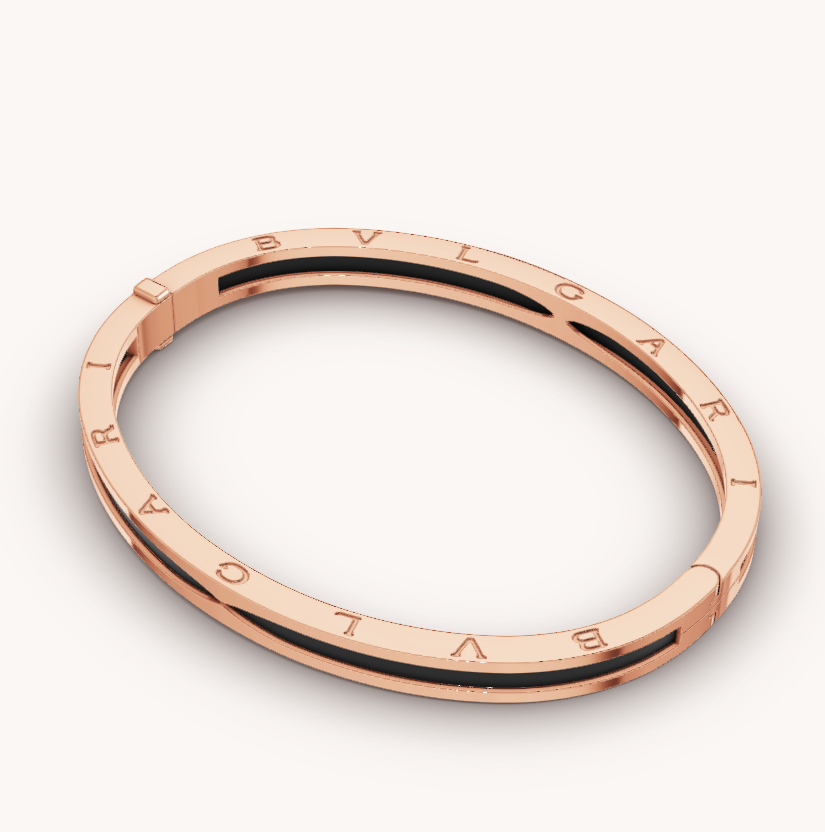 [Stellar Jewelry]ZERO 1 PINK GOLD WITH BLACK CERAMIC BRACELET