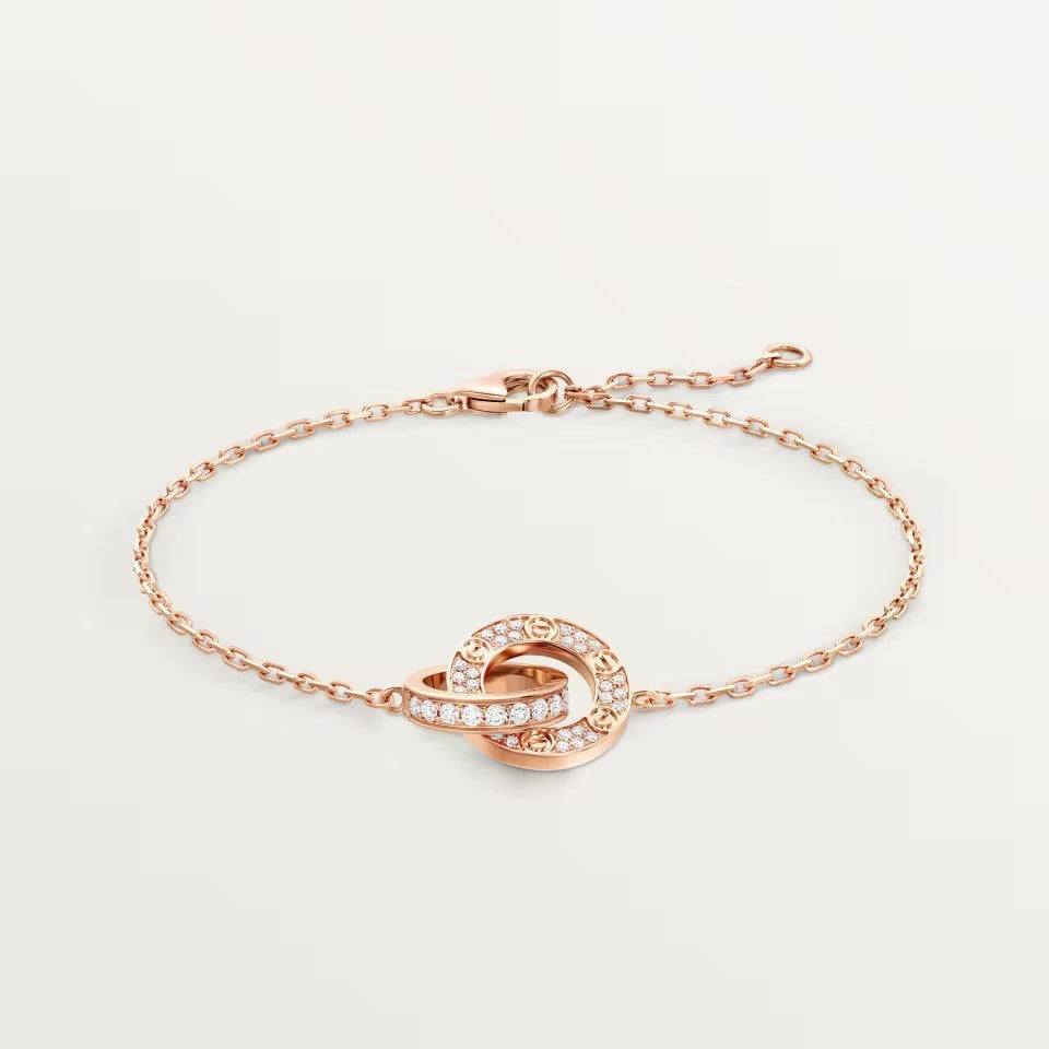 [Stellar Jewelry]LOVE DOUBLE RING FULL DIAMOND BRACELET