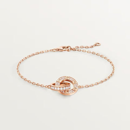 [Stellar Jewelry]LOVE DOUBLE RING FULL DIAMOND BRACELET