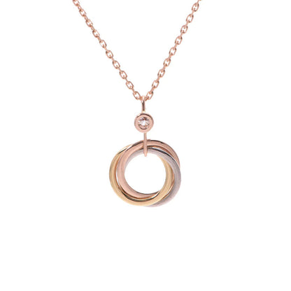 [Stellar Jewelry]TRINITY SILVER GOLD PINK GOLD NECKLACE