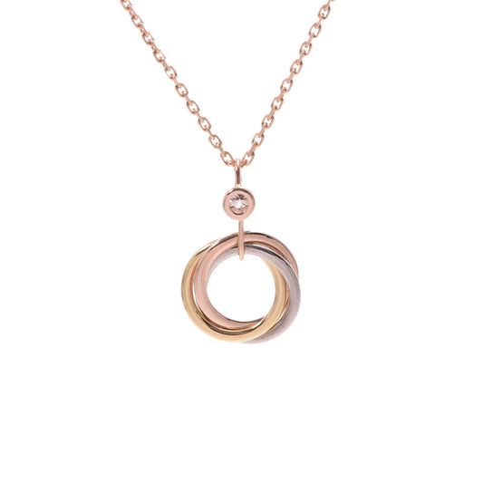 [Stellar Jewelry]TRINITY SILVER GOLD PINK GOLD NECKLACE