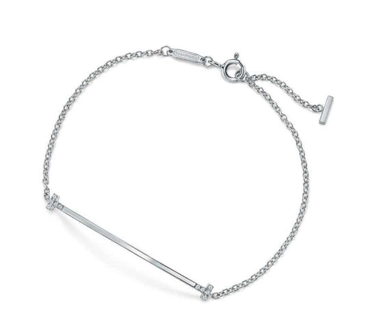 [Stellar Jewelry]Tiffany & Co. Tiffany T Smile Double T Diamond Link Bracelet