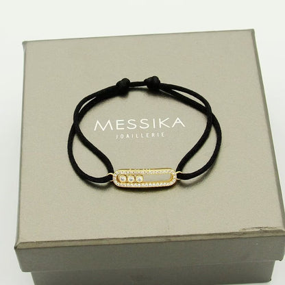 [Stellar Jewelry]Care(Medium-3.5mm) pink cord pavé bracelet