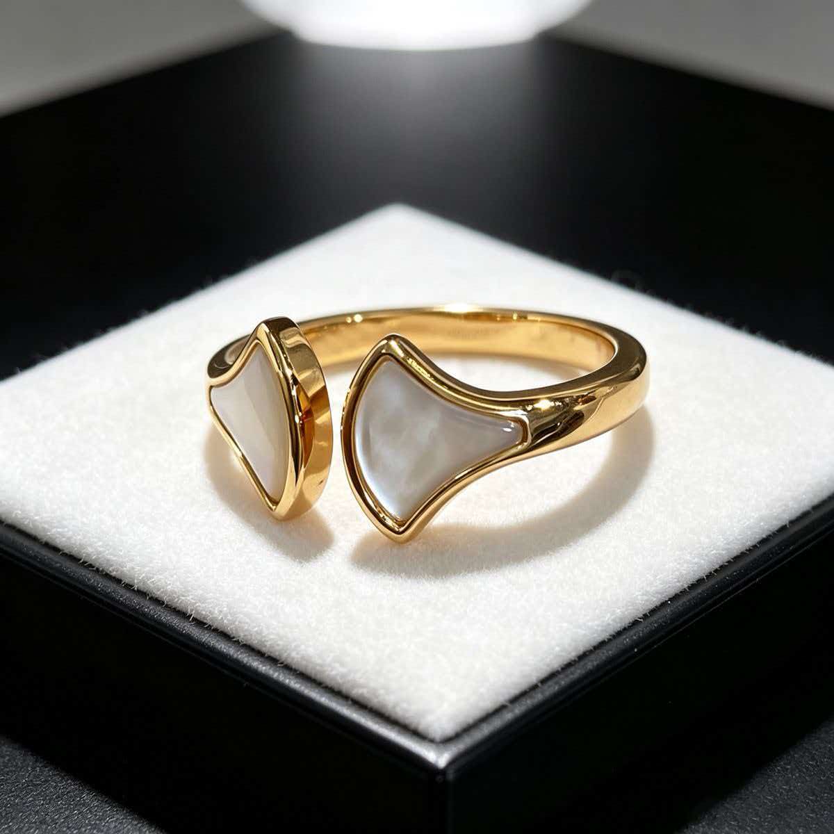 [Stellar Jewelry]BVLGARI Double Fan Open-Faced Ring