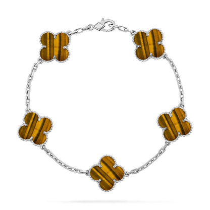 [Stellar Jewelry] CLOVER 5 MOTIFS TIGER EYE BRACELET COLLECTION