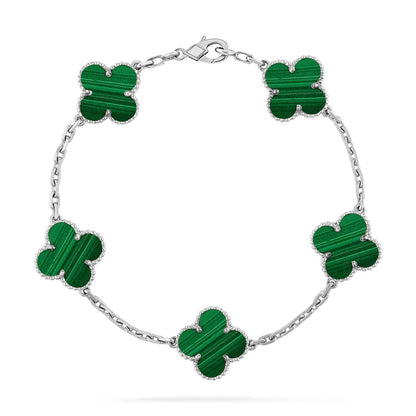 [Stellar Jewelry] CLOVER 5 MOTIF MALACHITE BRACELET COLLECTION