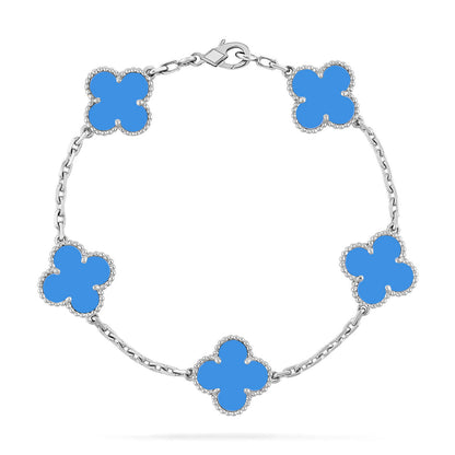 [Stellar Jewelry] CLOVER 5 MOTIF BLUE AGATE BRACELET COLLECTION