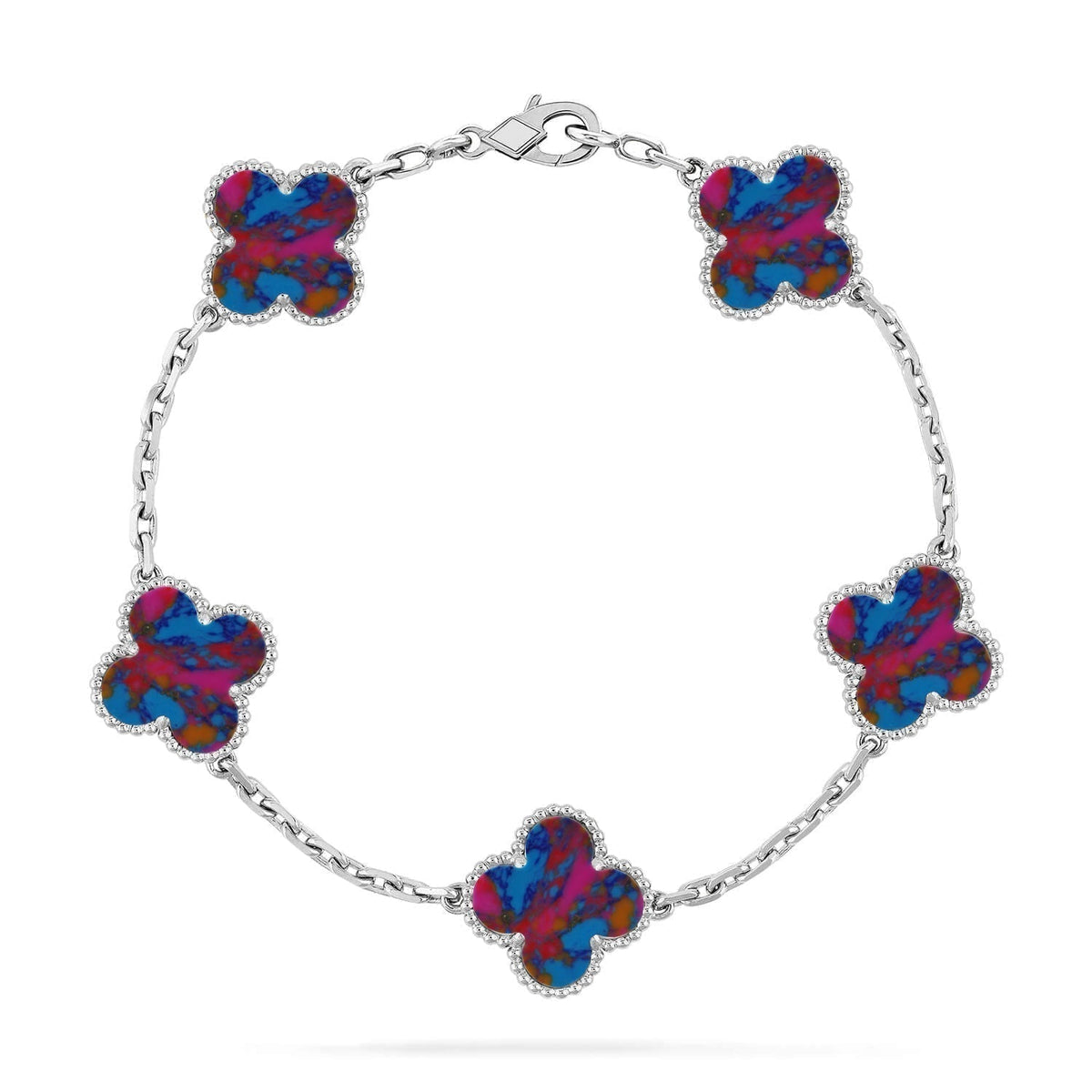 [Stellar Jewelry]CLOVER 5 MOTIF COLOR GEMSTONES BRACELET COLLECTION