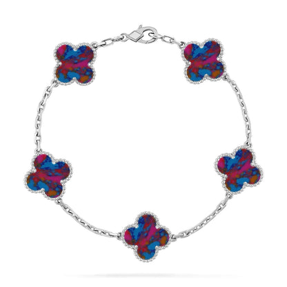 [Stellar Jewelry]CLOVER 5 MOTIF COLOR GEMSTONES BRACELET COLLECTION