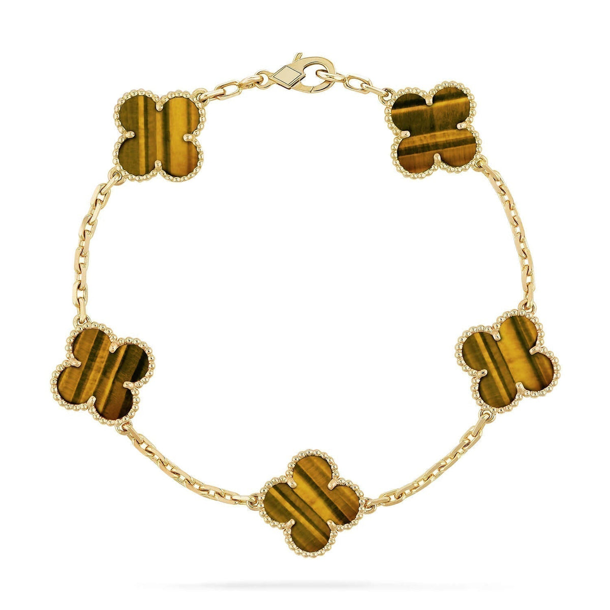 [Stellar Jewelry] CLOVER 5 MOTIFS TIGER EYE BRACELET COLLECTION