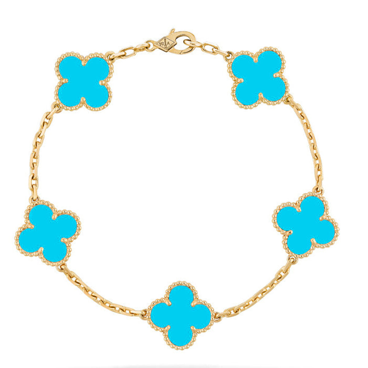 [Stellar Jewelry] CLOVER 5 MOTIF TURQUOISE BRACELET COLLECTION