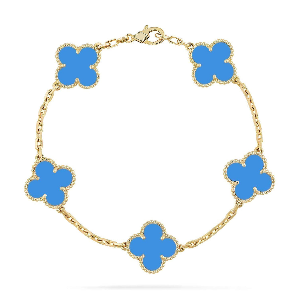 [Stellar Jewelry] CLOVER 5 MOTIF BLUE AGATE BRACELET COLLECTION