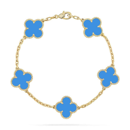 [Stellar Jewelry] CLOVER 5 MOTIF BLUE AGATE BRACELET COLLECTION