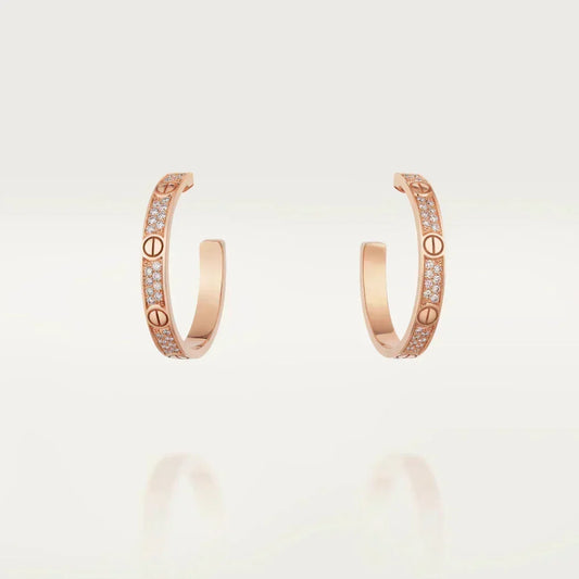 [Stellar Jewelry]LOVE EARRINGS 3.6MM DIAMOND PAVED
