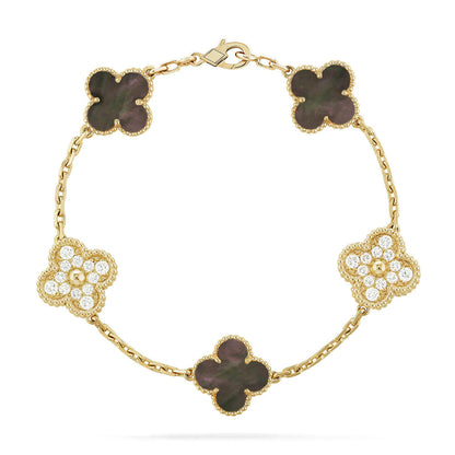[Stellar Jewelry] CLOVER 5 MOTIF GRAY MOP BRACELET COLLECTION
