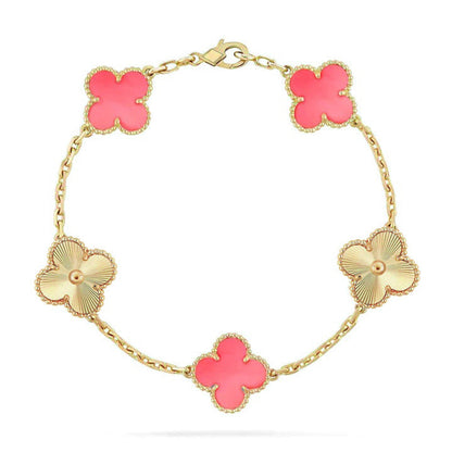 [Stellar Jewelry] CLOVER 5 MOTIFS  PINK MOP BRACELET COLLECTION