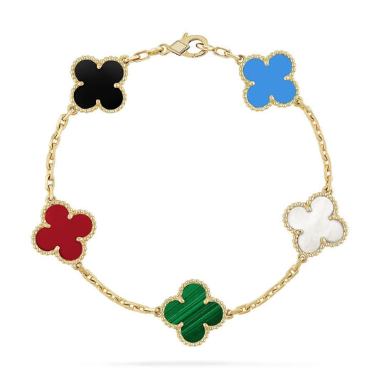 [Stellar Jewelry]CLOVER 5 MOTIFS MULTICOLOR BRACELET