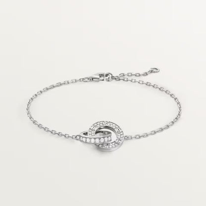 [Stellar Jewelry]LOVE DOUBLE RING FULL DIAMOND BRACELET