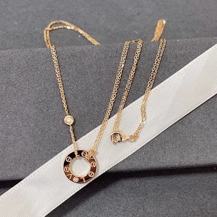 [Stellar Jewelry]LOVE NECKLACE 16MM 2 DIAMONDS