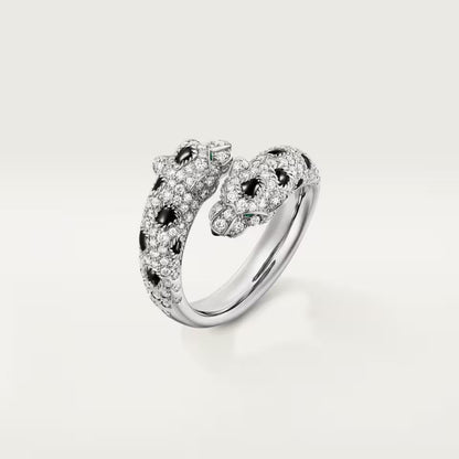 [Stellar Jewelry]PANTHERE DOUBLE HEADED FULL DIAMOND  RING