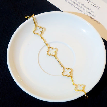 [Stellar Jewelry]CLOVER 5 MOTIF ROCK CRYSTAL BRACELET