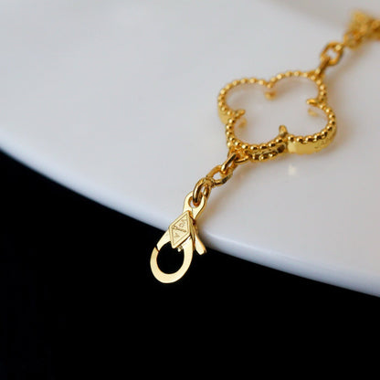 [Stellar Jewelry]CLOVER 5 MOTIF ROCK CRYSTAL BRACELET